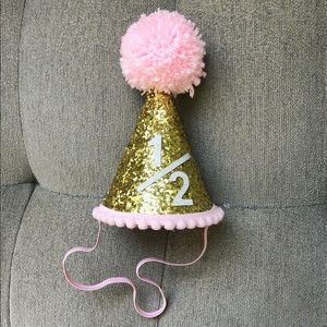 1/2 birthday 6 month party hat